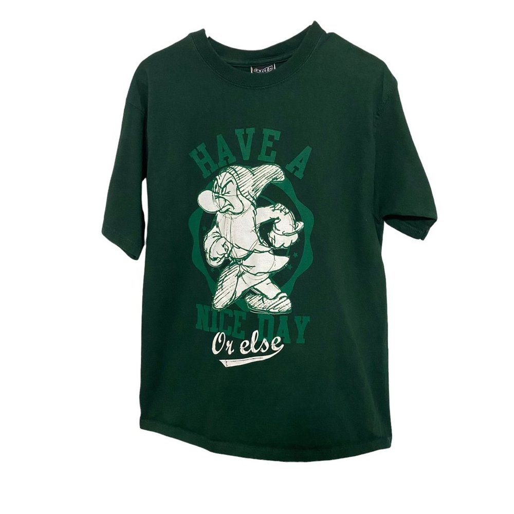 Volcom Stone Green Grumpy " Have a great day or else" T-Shirt Men's Size L